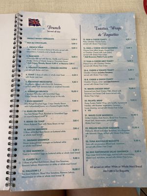 Vegan options include; falafel wrap, beyond burger and house salad  at Waves Bar in Mallorca