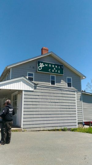 Outside at Uprooted Market & Cafe in Musquodoboit Harbour