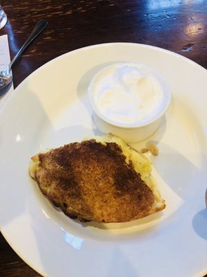 Vegan apple pie with coconut ice cream  at The White Lion in Coventry