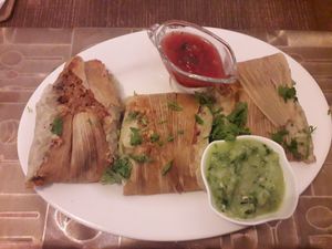 Vegan tamales at Mama Terra Veggie Corner in Tbilisi