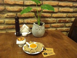 Mama Terra Crackers. at Mama Terra Veggie Corner in Tbilisi