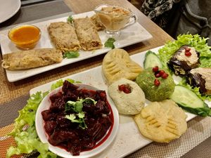 Vegan Mexican Tamales & Vegan Georgian Platter at Mama Terra Veggie Corner in Tbilisi