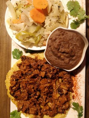 Cochinita Pibil Vegan "Pulled Pork" at Mama Terra Veggie Corner in Tbilisi