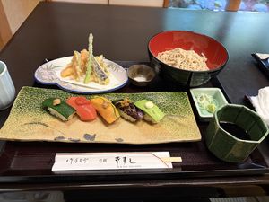 vegan set with sushi  at Kawagoe Kou Sushi in Kawagoe