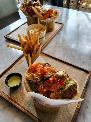Falafel sandwich and fries at Brassica in Bexley