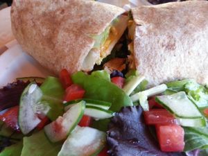 Vegan chicken wrap at MUSE on 8th in Los Angeles