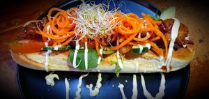 Vegan Spicy Lemon Chickin Baguette at Good Golly Miss Polly in Burra