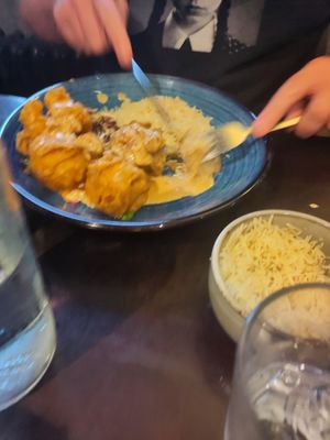 Bang bang cauliflower, on offer on Thursdays. Basically spicy satay at The White Horse in Saintfield