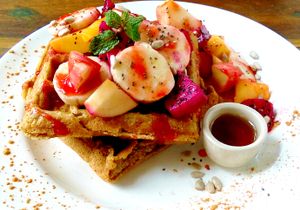 Fruit Waffles at Blossom Cafe in Pai