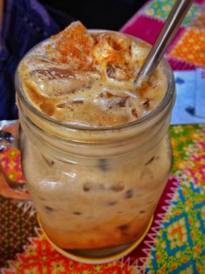 Superfood Coffee with Coconut Milk at Blossom Cafe in Pai
