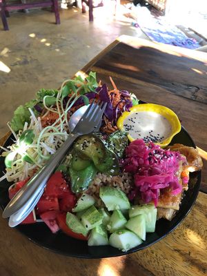 Tempeh platter!  at Blossom Cafe in Pai