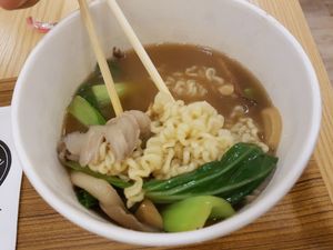 Sesame Oil Ramen with lots of ginger. RM14.90. It looked half full because it was served as such although in the poster it's to the top at Noodle Face - City Square in Johor Bahru
