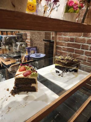 Cake display at Rumah Juliet in Jakarta