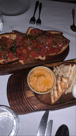 Bruschetta and sun dried tomato hummus  at The Olive Branch in Worcester