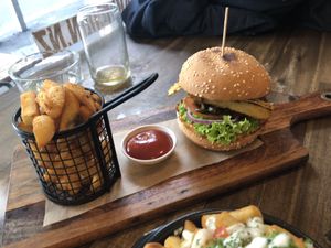 Freya burger (“chicken” patty) at Gorilla Kitchen in Auckland