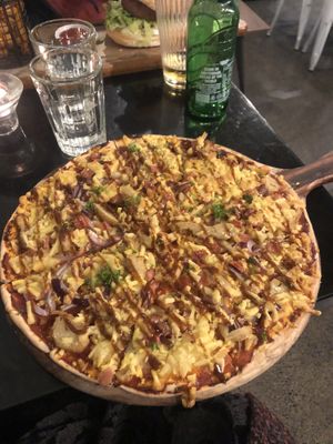 BBQ chickun pizza at Gorilla Kitchen in Auckland