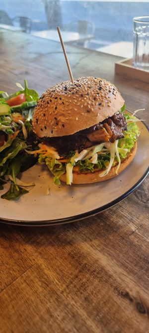Jackfruit burger at Gorilla Kitchen in Auckland