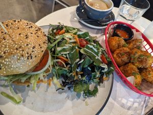 Fish burger and buffalo wings at Gorilla Kitchen in Auckland