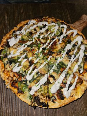 Cashew/Avocado Pizza at Gorilla Kitchen in Auckland