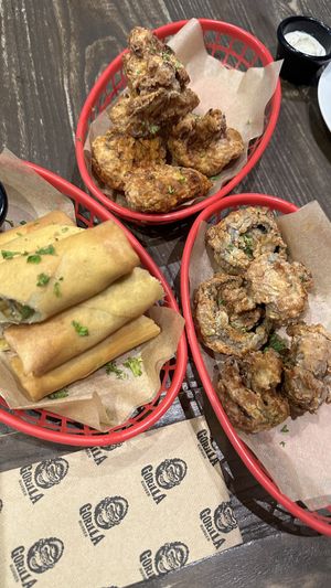 Spring Rolls, Fried Cauliflower and Fried Mushrooms   at Gorilla Kitchen in Auckland