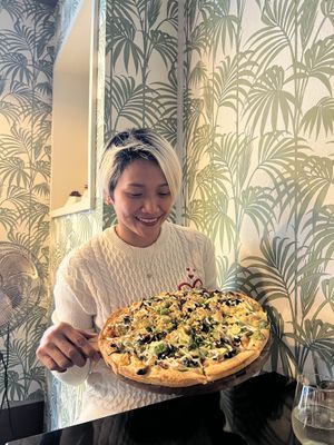 Big portion of pizzaa  at Gorilla Kitchen in Auckland