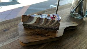 Cheesecake slice at Gorilla Kitchen in Auckland