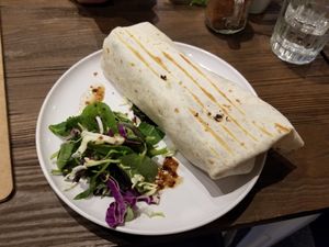 Burrito with sausage and jalapeños.  at Gorilla Kitchen in Auckland
