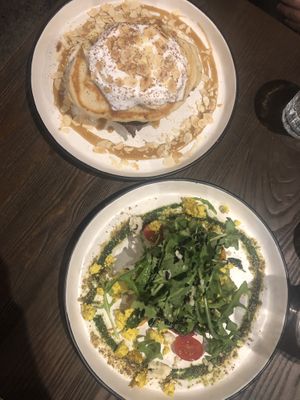 banoffee pancakes and avo toast  at Gorilla Kitchen in Auckland