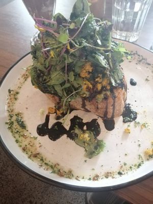 Toast with scrumble tofu at Gorilla Kitchen in Auckland