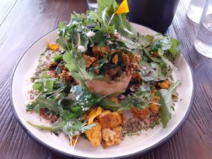 Bruschetta with tofu scramble at Gorilla Kitchen in Auckland
