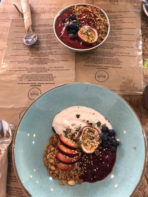 Granola and coconut yogurt, acai bowl at Boo's Kitchen in Mumbles