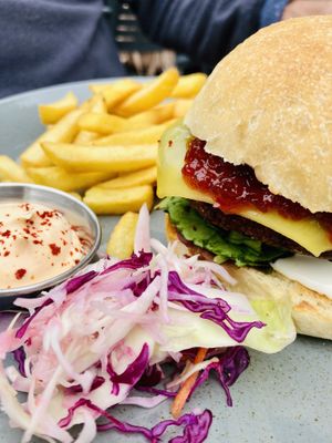 My friend ate every morsel of this yummy plate full at Boo's Kitchen in Mumbles