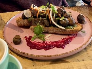 Miso Mushrooms on toastt  at Boo's Kitchen in Mumbles