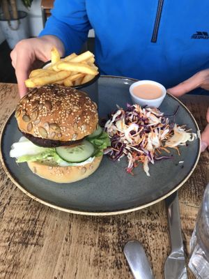 Bean burger at Boo's Kitchen in Mumbles
