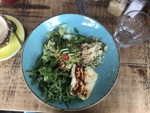 Earth bowl with halloumi at Boo's Kitchen in Mumbles