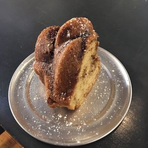 Vegan cinnamon bundt coffee cake at Mello Velo Cafe in Syracuse