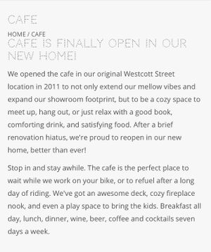 Cafe description  at Mello Velo Cafe in Syracuse