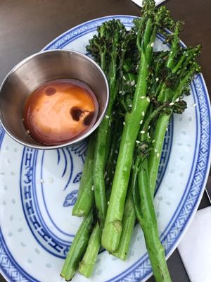 Vegan starter, spicy broccolini at Camino in Antwerpen