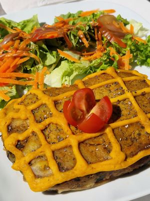 Vegetable lasagna at Roots Cafe in Cascais