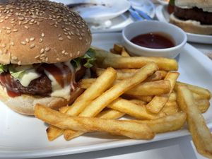 Beyond burger  at Roots Cafe in Cascais
