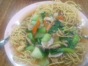 Sheng noodles at Red Apple Vegetarian Stall in North Singapore