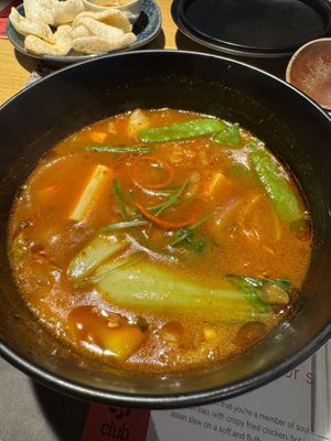 Korean hotpot with tofu   at Wagamama in Guildford