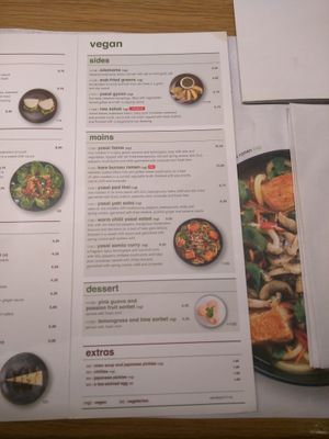 Vegan Menu at Wagamama in Guildford