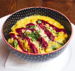 Mac and peas at Thrive Bar & Kitchen in Edinburgh