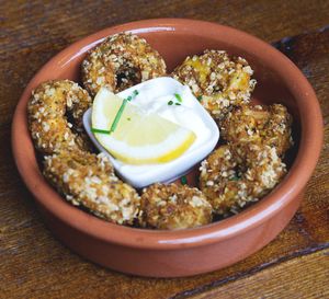 Vegan calimari at Thrive Bar & Kitchen in Edinburgh