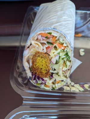 Flafel wrap 3/5 at YWG - Green Carrot Juice Company in Winnipeg