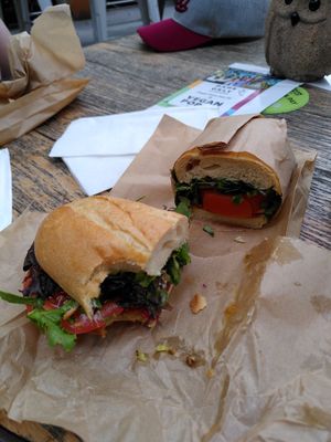 Meatless lover's sandwich at Vegan Popup By XMarket in Venice
