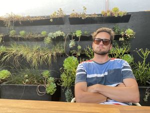 Outdoor patio is nice 👍🏽   at Vegan Popup By XMarket in Venice