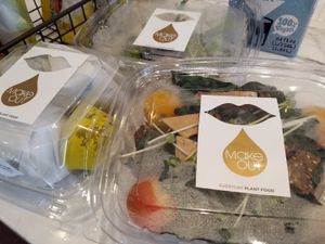 Packaged raw food at Vegan Popup By XMarket in Venice