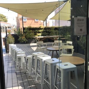 Patio at Vegan Popup By XMarket in Venice